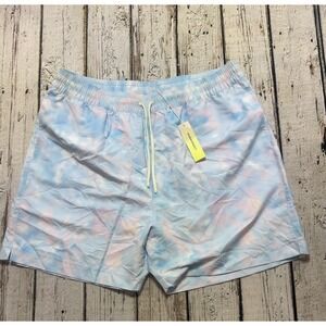 Summersalt Men's Swim Shorts Trunks Pastel Tie Dye Pink Blue Shorts‎ Size Large